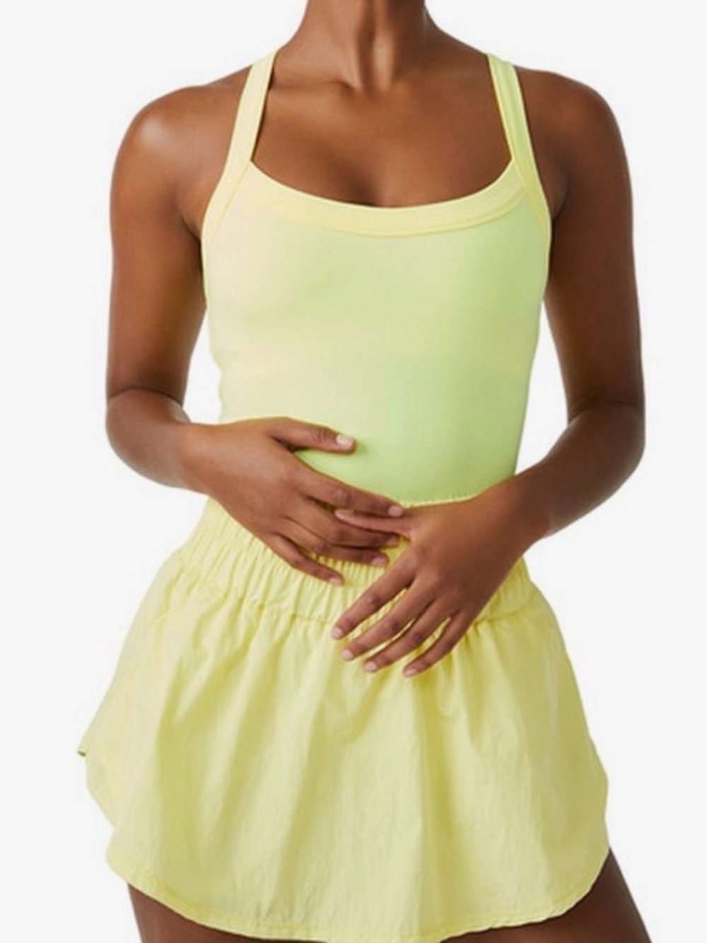 FP Movement by Free People Lemon Yellow Athletic Romper